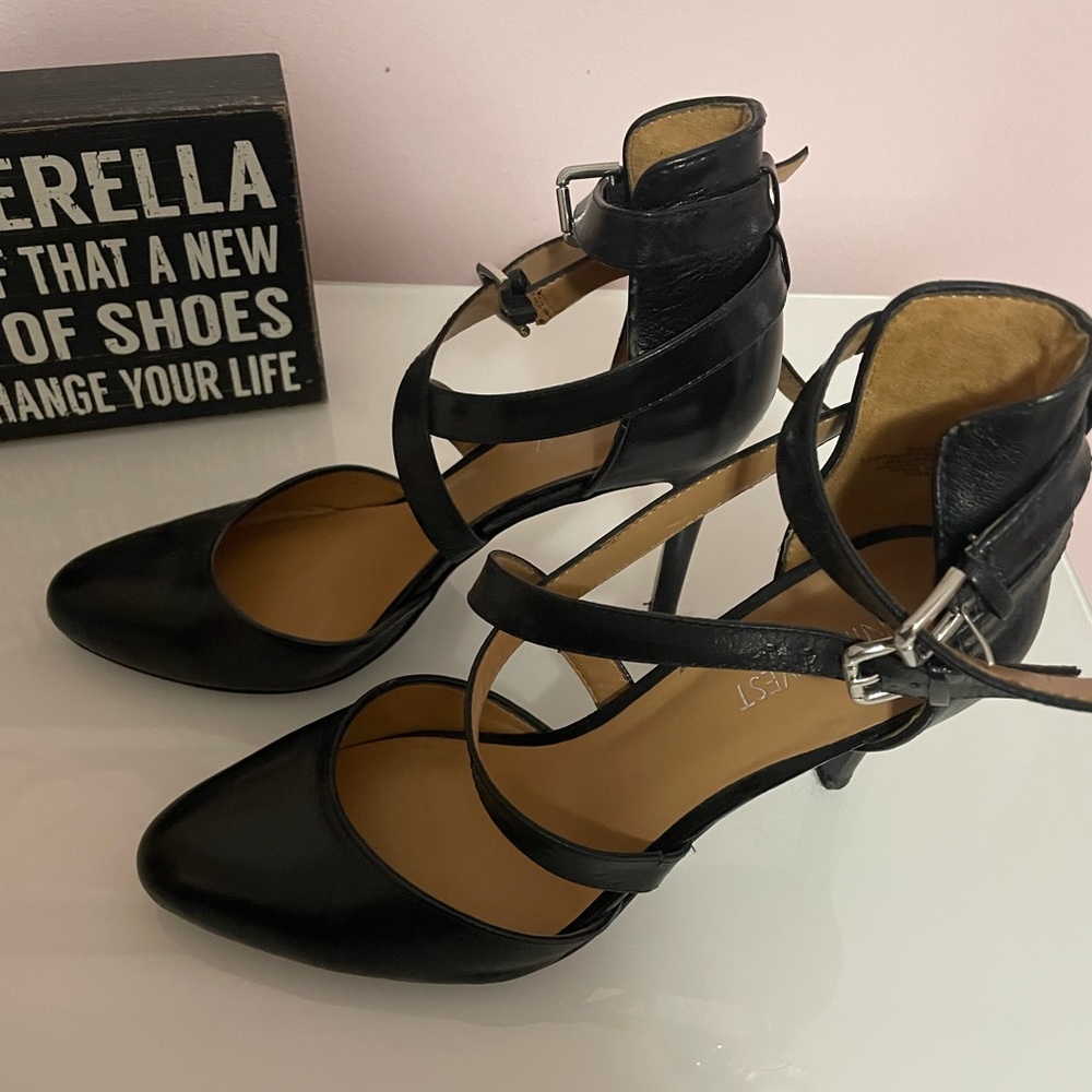 Nine West Black strapy heels